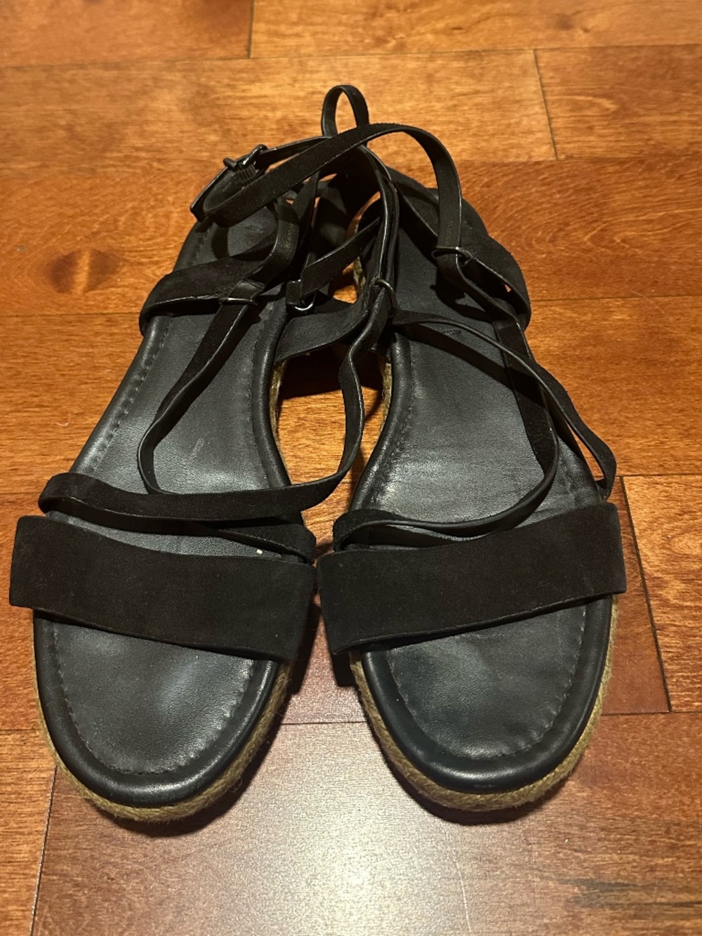 Via Spiga black wrap around sandals size 8